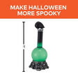 11" Light-Up LED Green Potion Bottle with Skulls Halloween Decoration