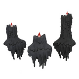 Light-Up LED Melting Black Plastic Candles Halloween Decoration