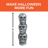 28" Light-Up LED Blow Mold Stack of Skulls Halloween Decoration