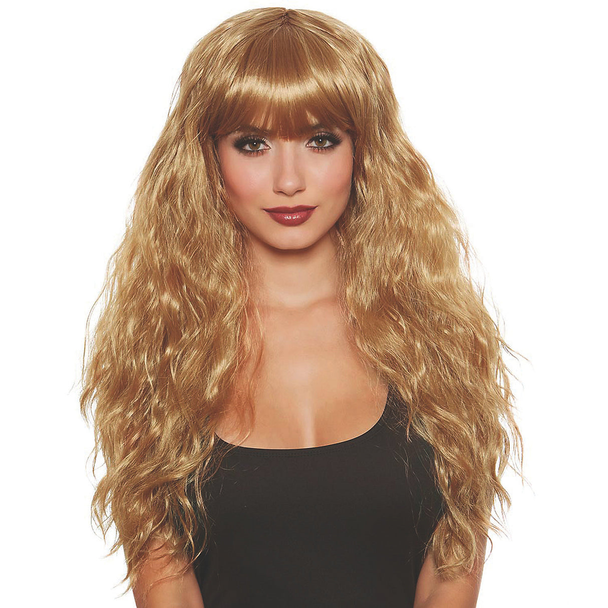 Stylish Long Relaxed Beach Wave Wig for Fairytale Princesses and Movie Villains