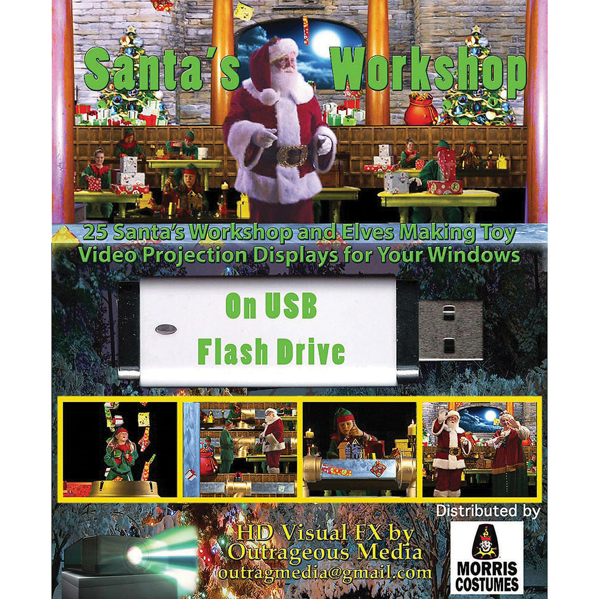 Magical Santa's Workshop Digital Decor for Holiday Celebrations and Festive Gatherings