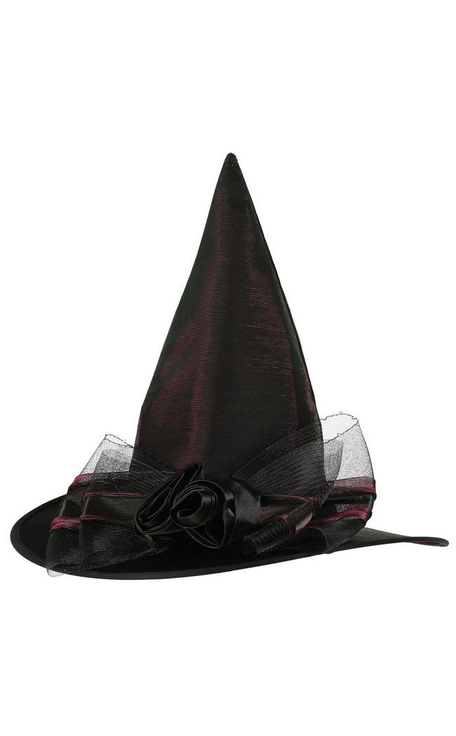 Deluxe Iridescent Witch Hat for Adult Halloween Parties Cosplay Events and Magical Celebrations