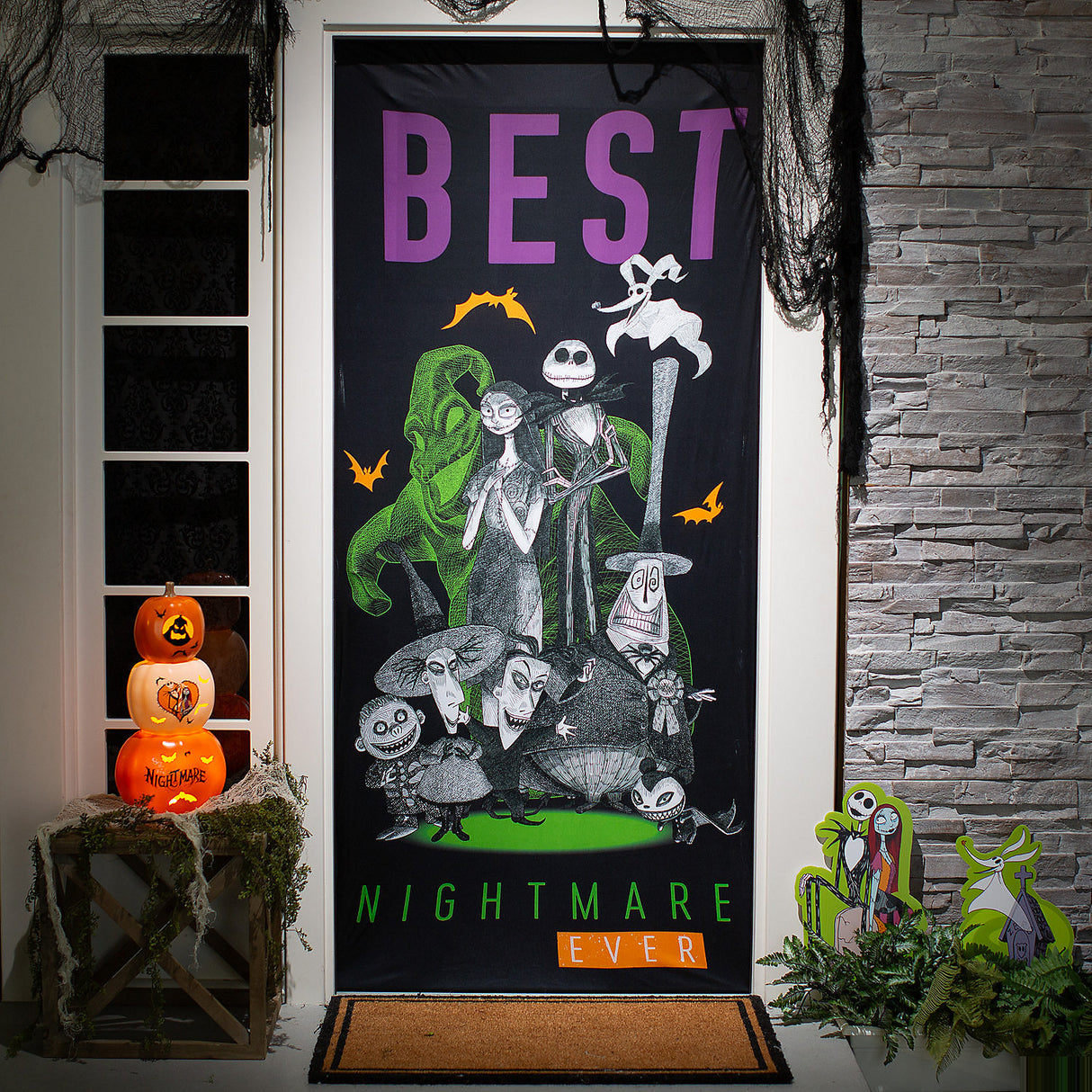 Giant Nightmare Before Christmas Wall Hanging for Halloween Decor and Spooky Parties