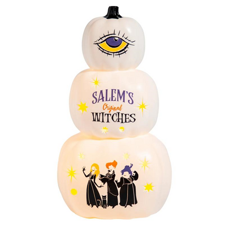 Hocus Pocus Light-Up Stacked Pumpkins Tabletop Decoration, 18"