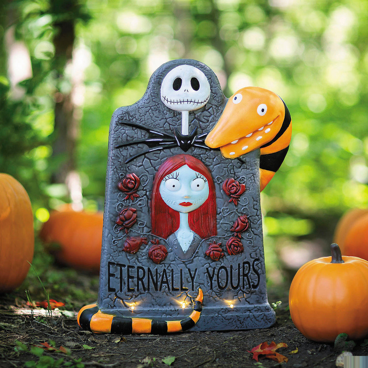 Light-Up 24 1/4 Inch Nightmare Before Christmas Tombstone for Halloween Decorations and Themed Parties