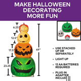 49" Light-Up The Nightmare Before Christmas Character Pumpkin Stack Halloween Decoration