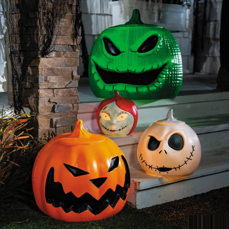 49" Light-Up The Nightmare Before Christmas Character Pumpkin Stack Halloween Decoration