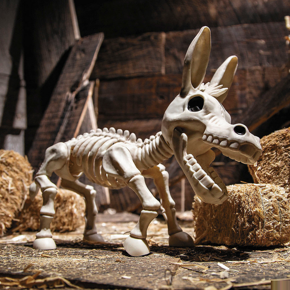 Delightful 9 1/4 Inch Standing Donkey Skeleton for Halloween Displays and Haunted House Decor