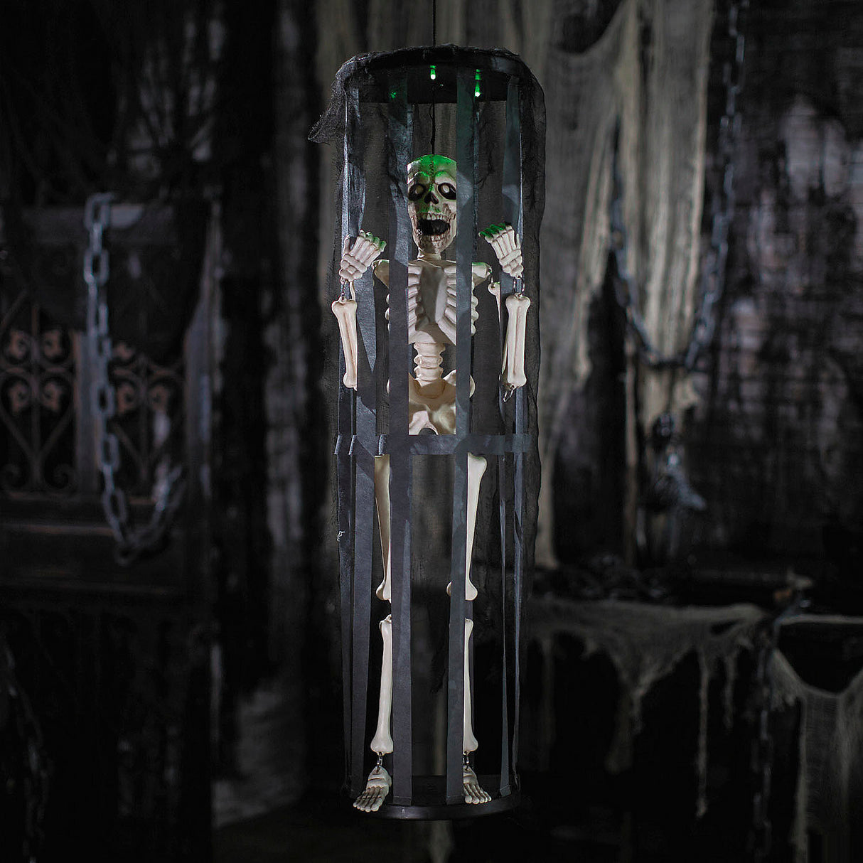 Animated Light-Up Skeleton Decoration for Halloween Haunted House Party Displays