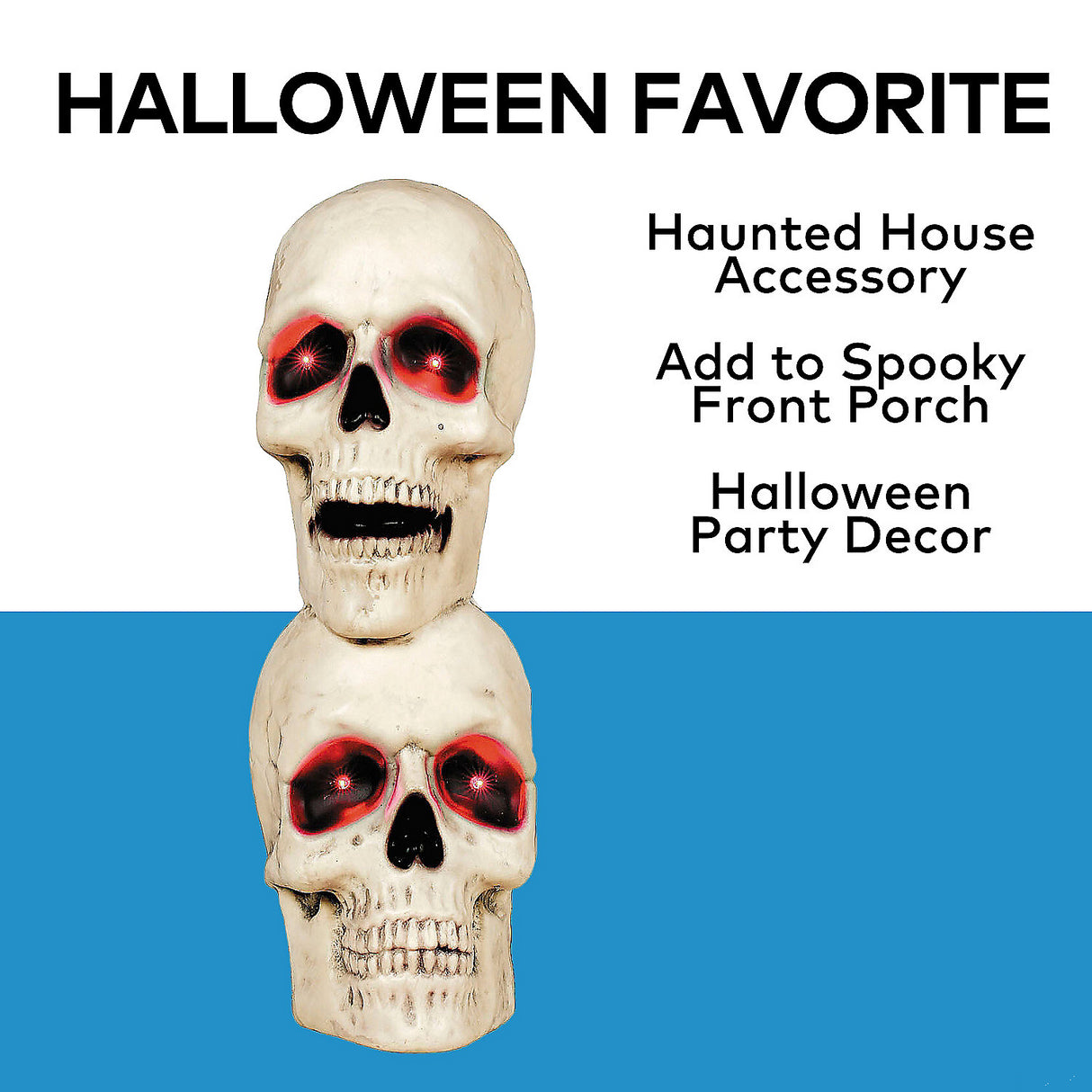 Creepy Plastic Human Skull Stack Halloween Decoration for Spooky Decor and Haunted House Themes