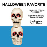 Creepy Plastic Human Skull Stack Halloween Decoration for Spooky Decor and Haunted House Themes