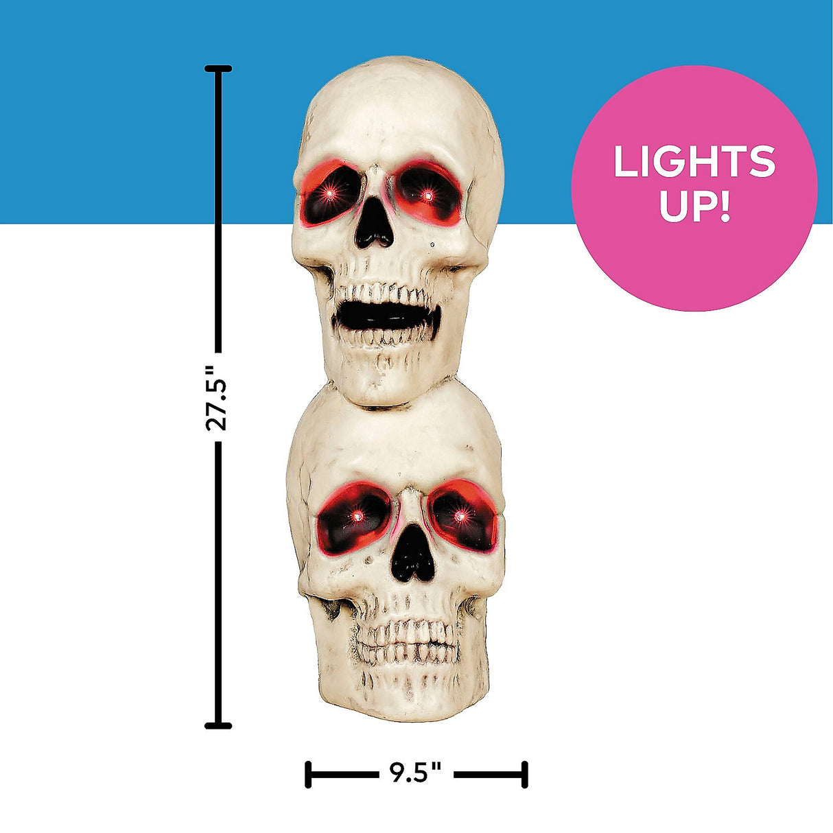 Creepy Plastic Human Skull Stack Halloween Decoration for Spooky Decor and Haunted House Themes