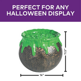 11 1/2" Light-Up & Sound Bubbling Over Cauldron Halloween Decoration
