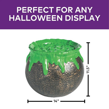 11 1/2" Light-Up & Sound Bubbling Over Cauldron Halloween Decoration