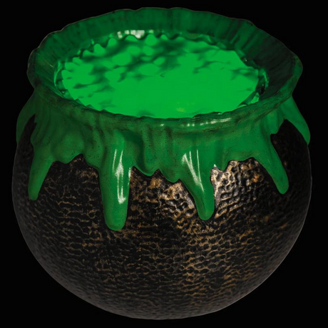 11 1/2" Light-Up & Sound Bubbling Over Cauldron Halloween Decoration