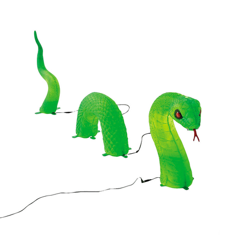 20" Light-Up Green Lawn Snake Halloween Outdoor Decoration