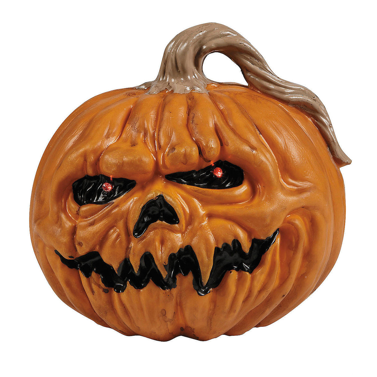 Light-Up Creepy Plastic Pumpkin Halloween Decoration for Scary Parties and Haunted House Decor