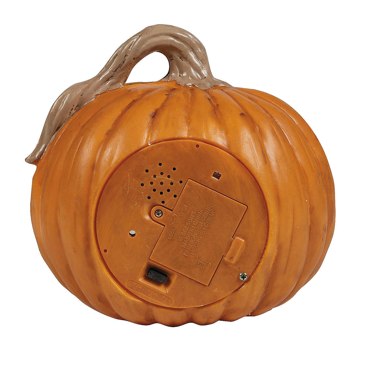 Light-Up Creepy Plastic Pumpkin with Sound Halloween Decoration 8 1/4"