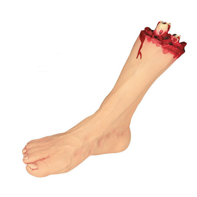 Realistic Severed Plastic Foot Tabletop Decoration for Halloween Parties and Haunted Houses