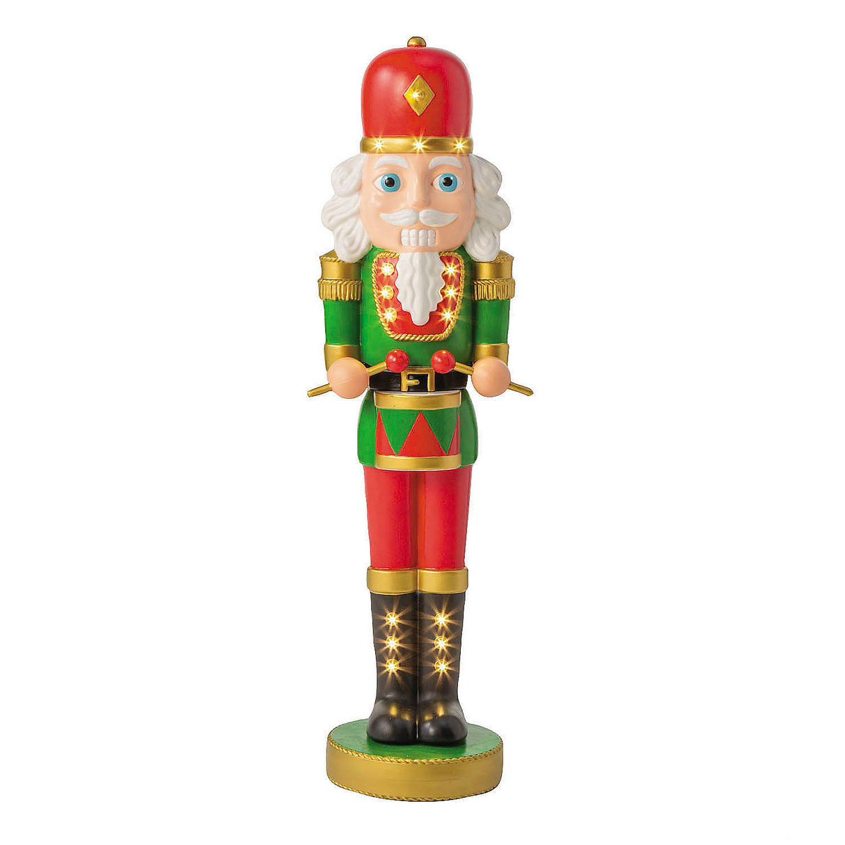 4 Ft. Light-Up Nutcracker with Drumsticks Christmas Decoration