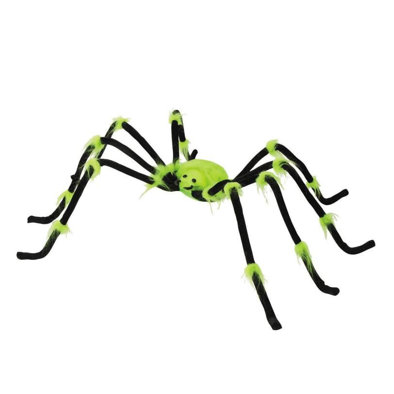 50" x 4" Green Illuminated Spider Halloween Decoration