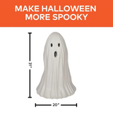 31" Light-Up Surprised Ghost Blow Mold Figure Tabletop Halloween Decoration
