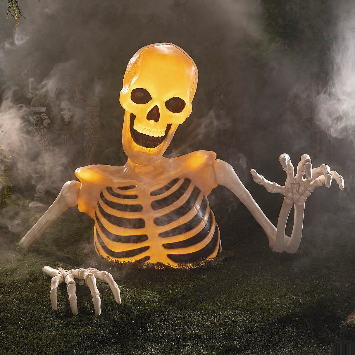 4 Ft. Light-Up Ground Breaking Skeleton Halloween Decoration