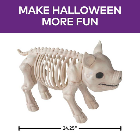 24 1/4" Standing Pig Skeleton Halloween Decoration