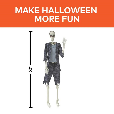 6 Ft. 2" Standing Franky Skeleton Halloween Decoration