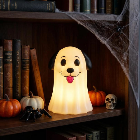 Light-Up Ghost Dog Figure Tabletop Halloween Decoration