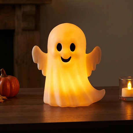 Light-Up Smiling Ghost with Arms Tabletop Halloween Decoration