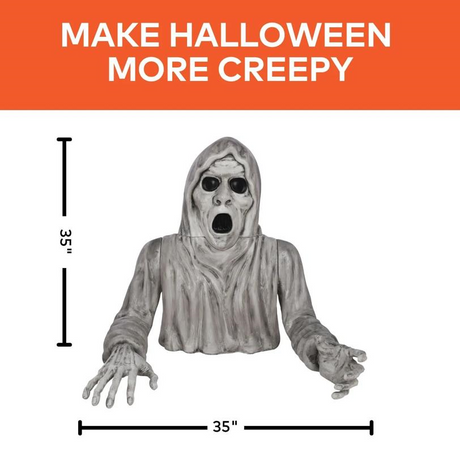 35" Light-Up Groundbreaker Ghost Figure Halloween Decoration
