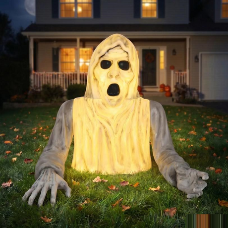 35" Light-Up Groundbreaker Ghost Figure Halloween Decoration