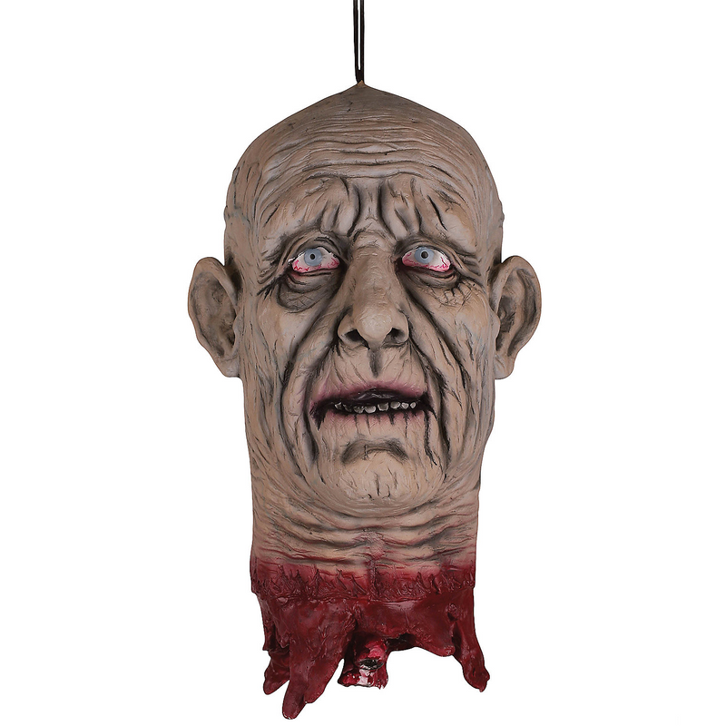 RADYAN realistic cut off head prop for haunted house decor, Halloween displays, and spooky party scenes