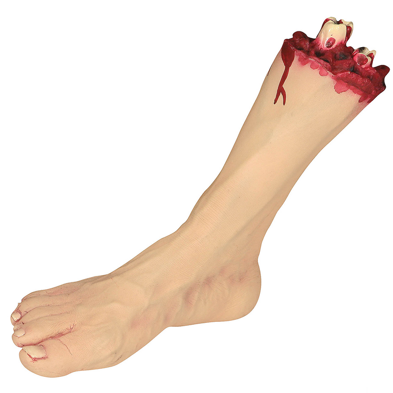 RADYAN realistic severed foot prop for spooky Halloween decorations, haunted houses, and party displays