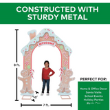 8 Ft. Gingersnap Iron Archway Christmas Decoration