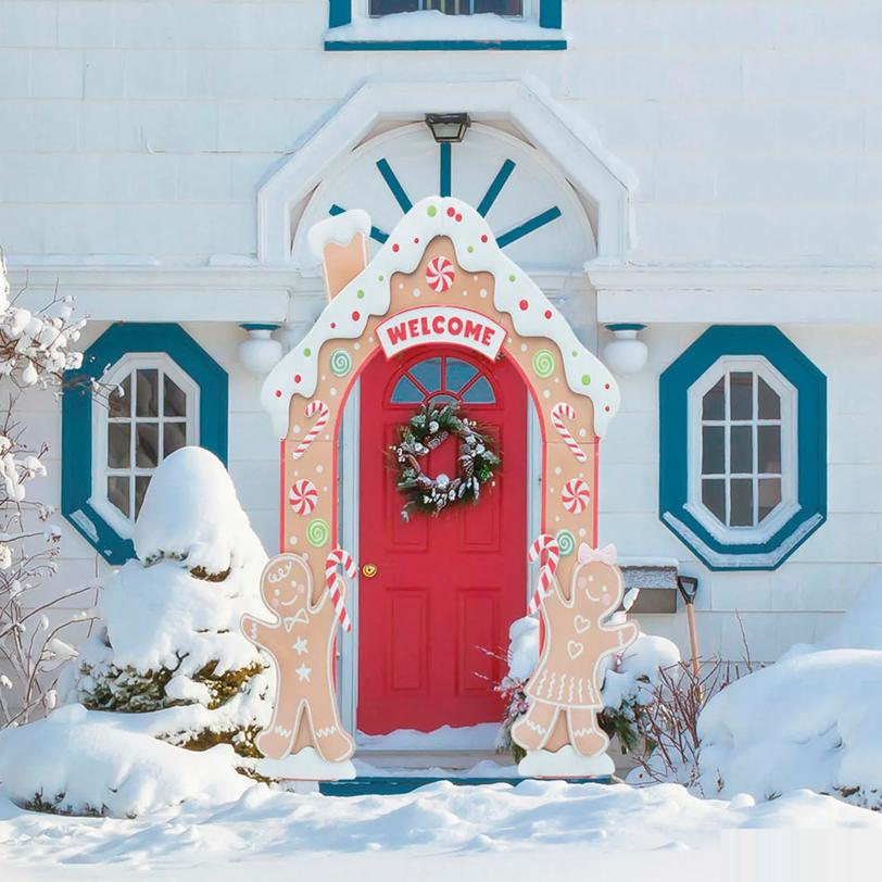 8 Ft. Gingersnap Iron Archway Christmas Decoration