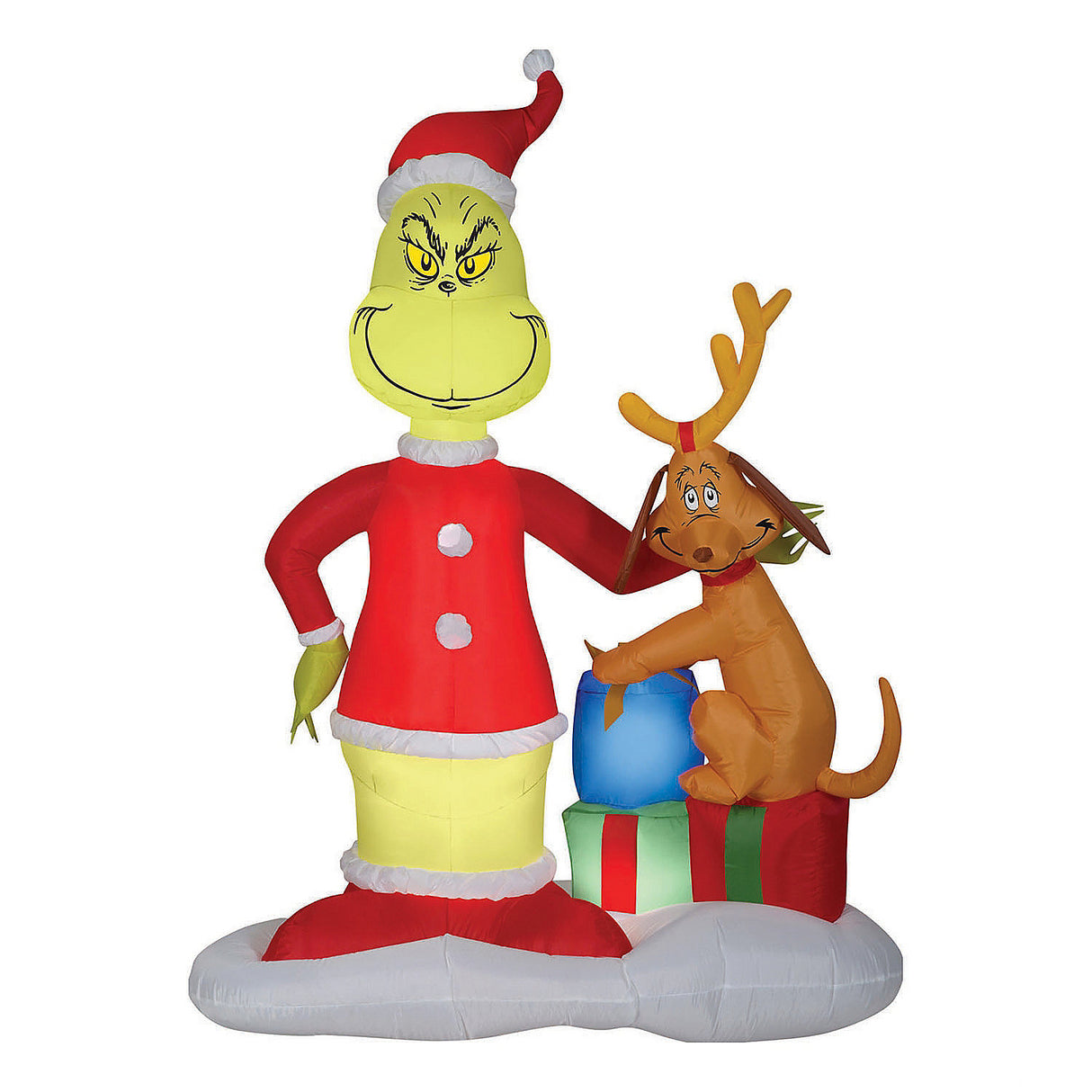 Inflatable Grinch and Max Holiday Decoration for Outdoor Christmas Displays and Festive Celebrations