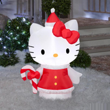 42" Airblown Blowup Inflatable Hello Kitty in Holiday Dress with Built-In Lights Christmas Outdoor Yard Decoration