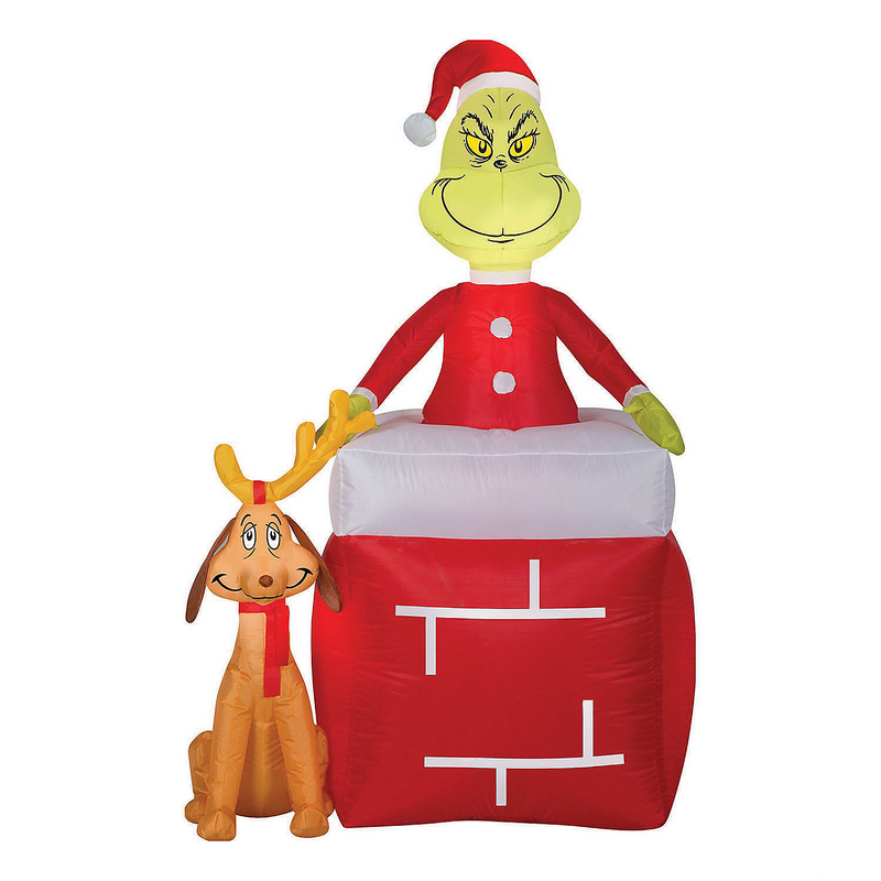 5.5-foot Dr. Seuss Grinch with Max Airblown Christmas inflatable