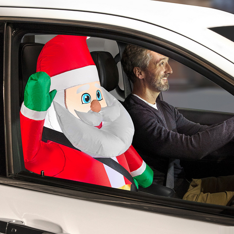 Blow Up Inflatable Car Buddy Santa Outdoor Yard Decoration