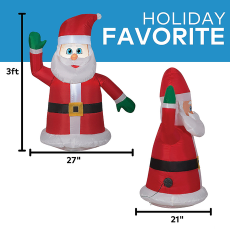 Blow Up Inflatable Car Buddy Santa Outdoor Yard Decoration