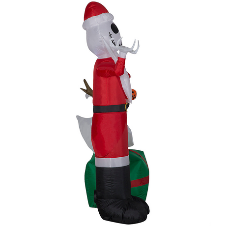 5 Ft. Airblown Blowup Inflatable Jack Skellington & Zero with Built-In Lights Halloween Outdoor Yard Decoration