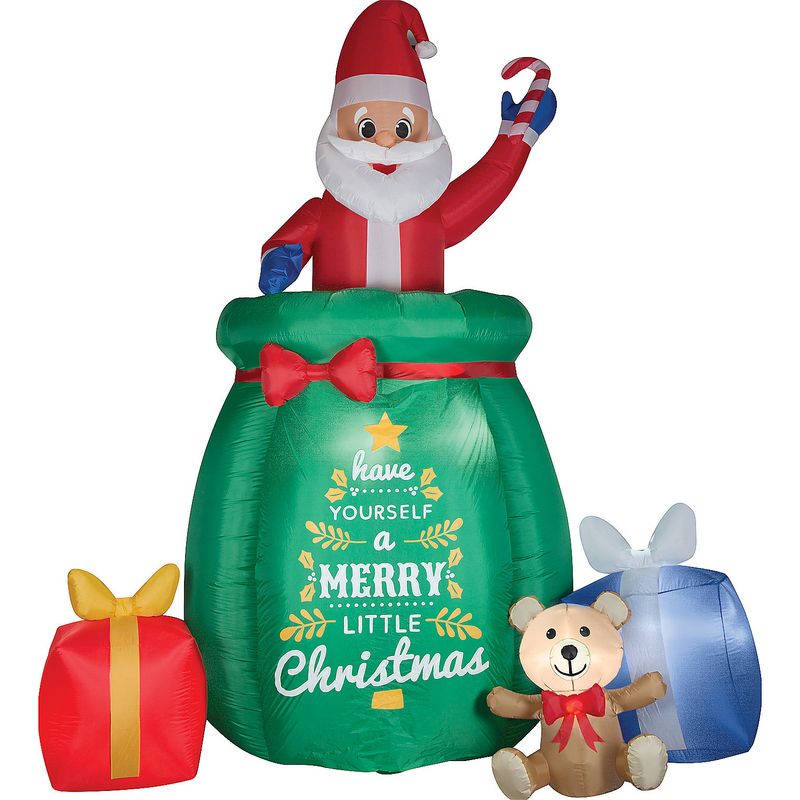 Animated Airblown Santa for Outdoor Decorations Holiday Parties and Winter Celebrations