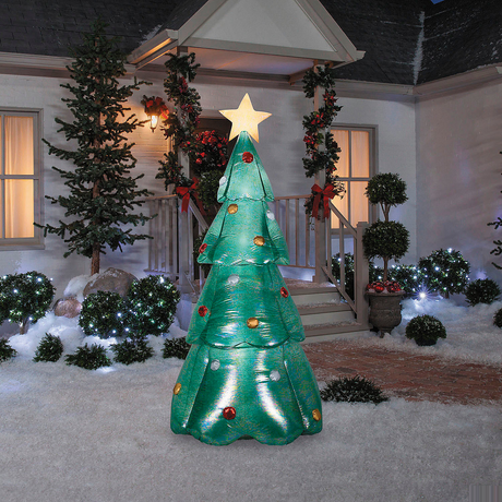 Blow Up Inflatable Mixed Media Green Christmas Outdoor Yard Decoration