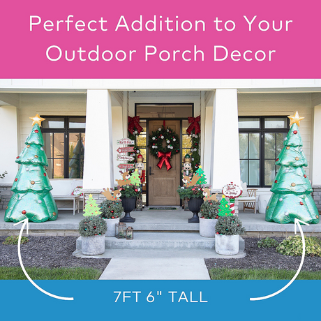 Blow Up Inflatable Mixed Media Green Christmas Outdoor Yard Decoration