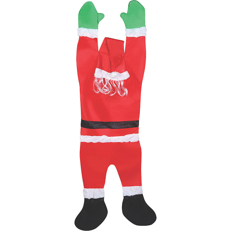 Santa Hanging From Gutter