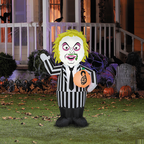 42" Airblown Inflatable Beetlejuice Beetlejuice with Pumpkin Halloween Outdoor Yard Decoration