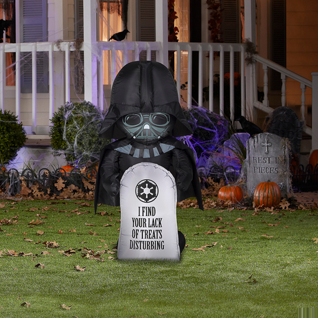 Airblown Inflatable Comic Darth Vader w/Tombstone Halloween Yard Decoration 42"