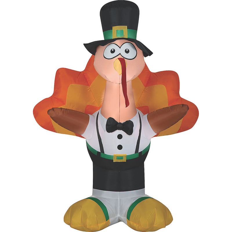 Giant Airblown Harvest Dressed Turkey for Thanksgiving Outdoor Decor Party Celebrations